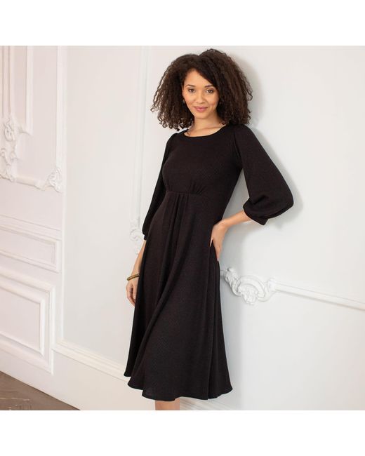 Alie Street London Black Kimberley Knitted Midi Dress