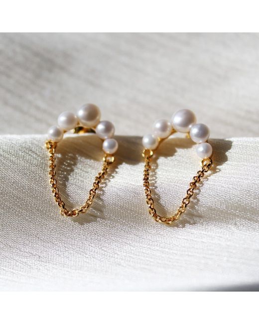 Janus Edinburgh Metallic Hennu Freshwater Pearls Vermeil Earrings