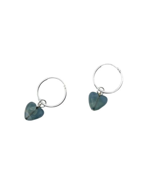 Bio-Trimmings Blue Sapphire Heart Hoop Earrings