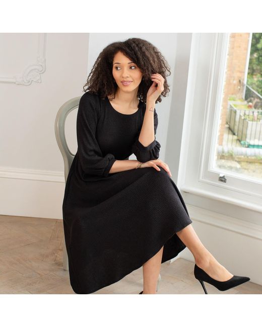 Alie Street London Black Kimberley Knitted Midi Dress
