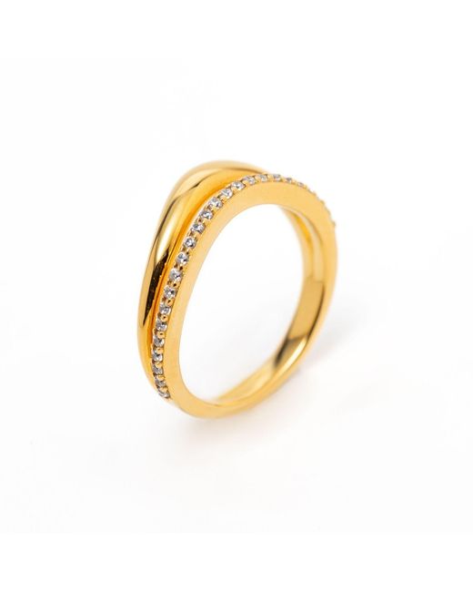 Belinda Jewelz Metallic Pavé Wavy Organic Ring
