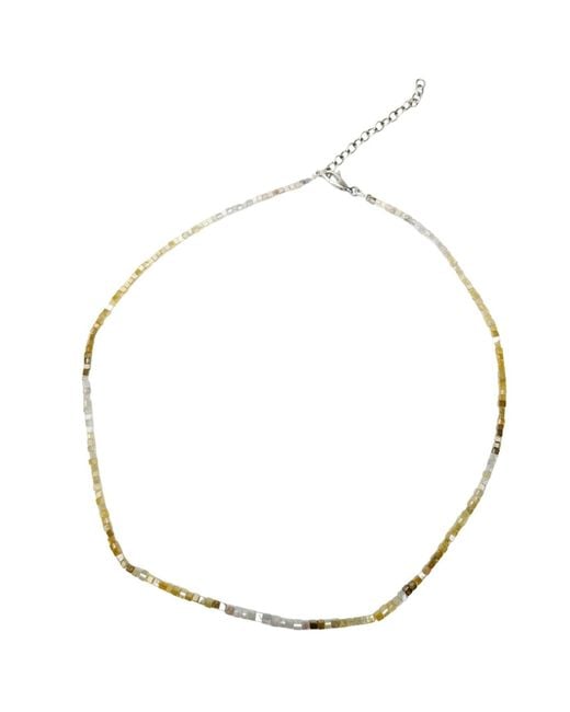 Rahul's Jewels Metallic 16"-18" Adjustable Length Genuine Diamond Cube Necklace