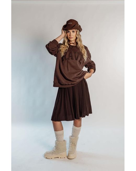 Rave on Trend Brown Oversized Rave