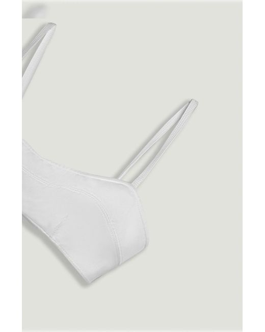 Nocturne White Structured Spaghetti Strap Top