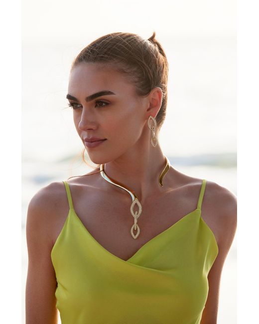 Adriana Pappas Designs Metallic Pave Links Earrings