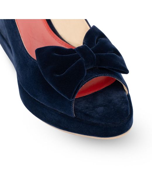 Rosamund Muir London Blue Rignana Velvet Wedges