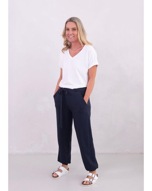 Weartwo London White Athena V-Neck, Short Sleeve Top