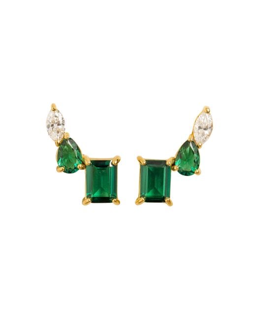 Juvetti Green Kriva Emerald & Diamond Earrings