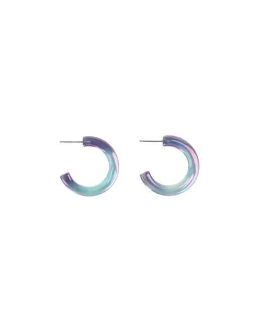 Saachi Blue Ombre Shimmer Hoop Clear Earrings