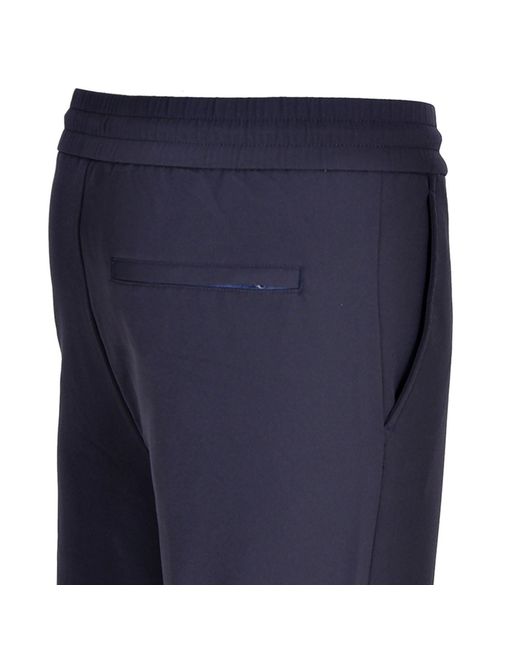 DAVID WEJ Blue Ashford Plain Smart Drawstring Trousers for men