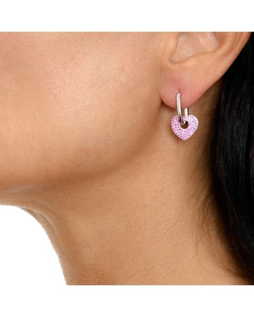 Addicted Pink Danae Stud Earrings With Heart