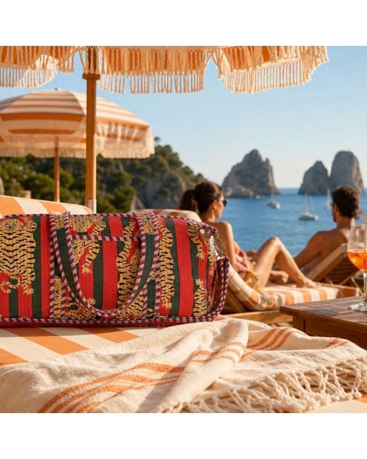 Conscious Yoga Collective Red The Tibetan Tiger Cotton Weekender