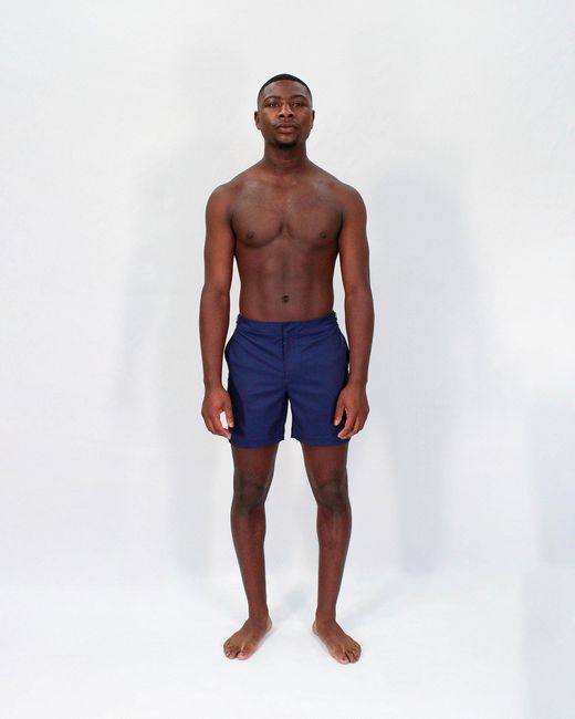 Lords of Harlech Blue Pool Oxford Swim Short for men