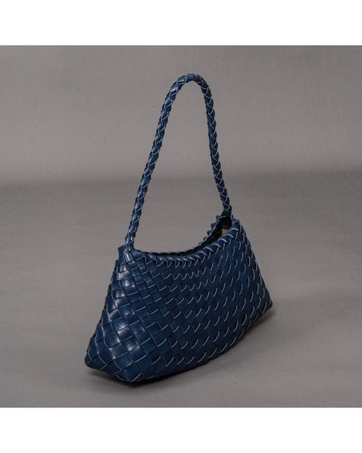 Rimini Blue Weaving Eco Leather Bag 'Erica'