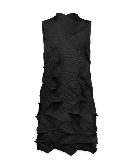 Wild Cosmos Black Amara Prismatic Pleats Dress