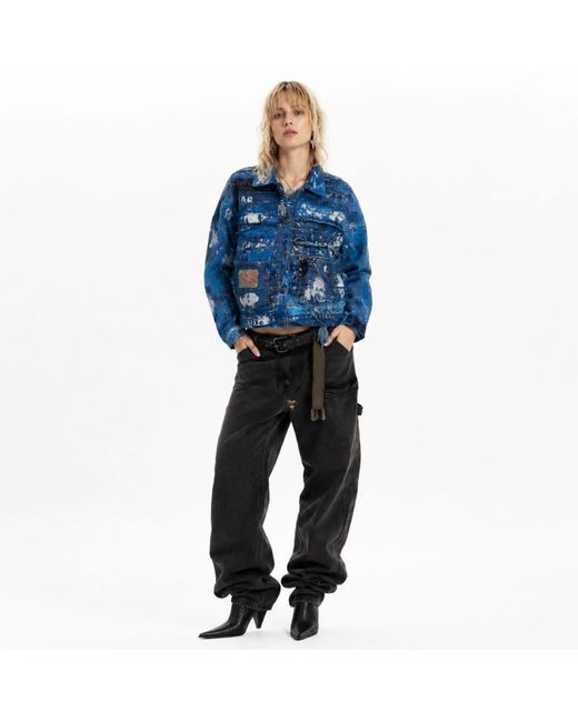 Zasta Studio Blue Wearable Ruins Shredded Denim Colored Shirt D