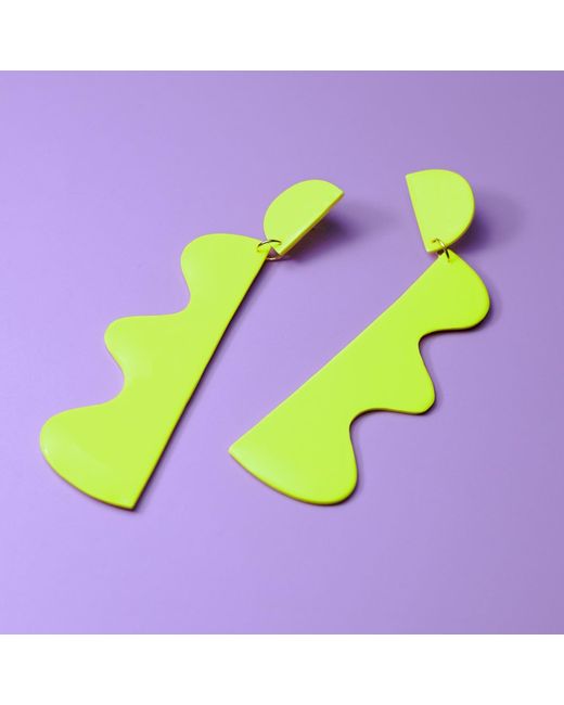 By Chavelli Yellow Xtra-Large Wiggle Earrings