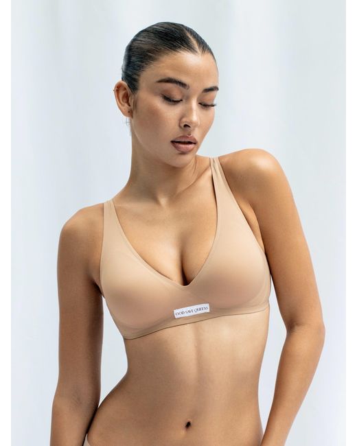GOD SAVES QUEENS Natural Neutrals Second Skin Push Up Bralette Mocha