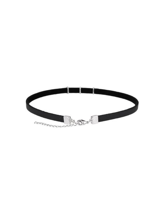 Saachi Black Crystal Leather Choker