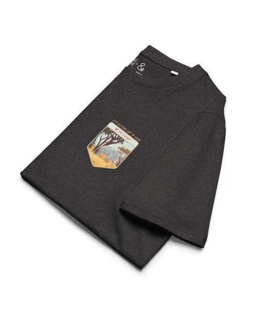 Anchor and Crew Black Heather Think Ocean Elephant Love The Planet Organic Cotton T-Shirt