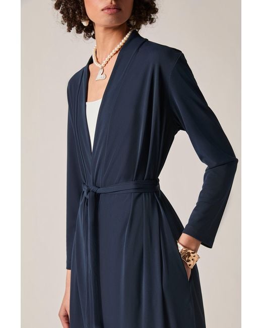 James Lakeland Blue Jersey Longline Cardigan