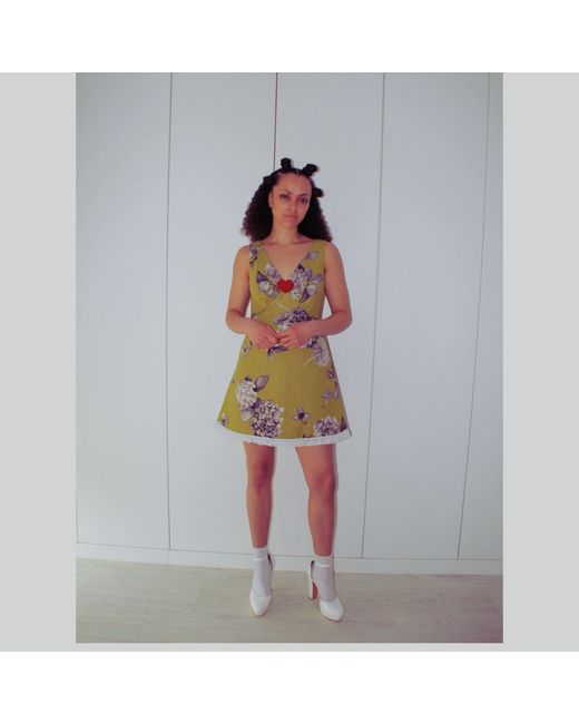 Couture to Your Door Yellow Mini Summer Floral Dress