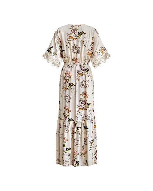 Why Mary Natural Vintage Garden Party Floral Maxi Dress