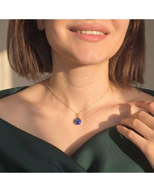 Harfi Blue Vermeil Plated Sapphire September Birthstone Necklace
