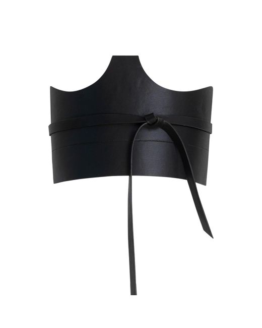 Circular Path Black Cut Out Corset Belt