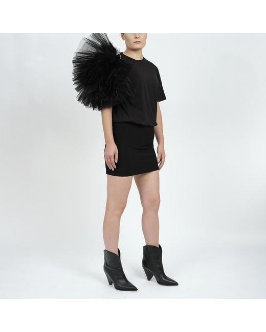 LIA ARAM Black Sleek Elastic Mini Skirt