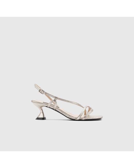 Ilvi White Thayer Printed Leather Heeled Sandal