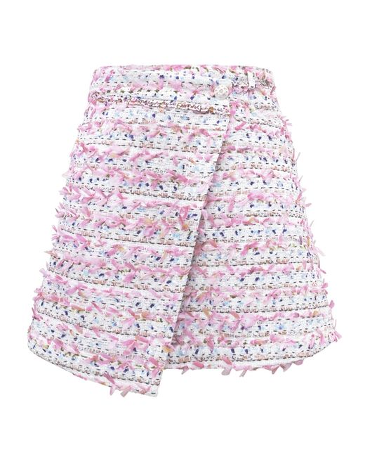 Riviera Soirée Red Danni Tweed Mini Wrap Skirt