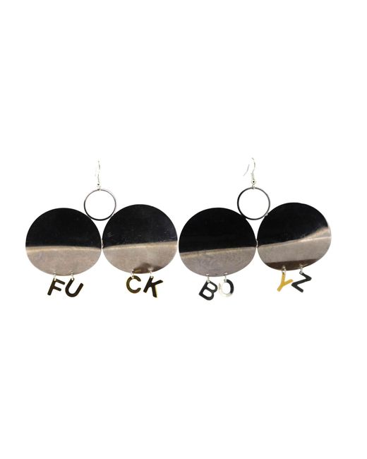 Vicki Sarge Black F*Ck Boyz Earrings