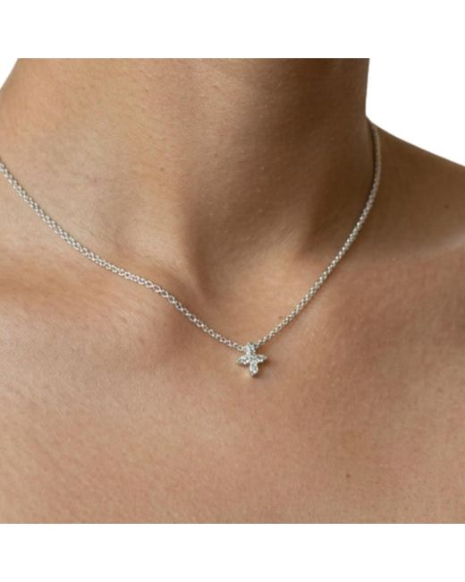 Uchi and Soto Metallic Kinmokusei Floral Pendant Necklace