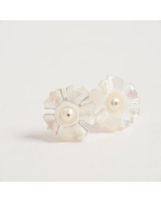 freya rose White Mother Of Pearl Flower Stud