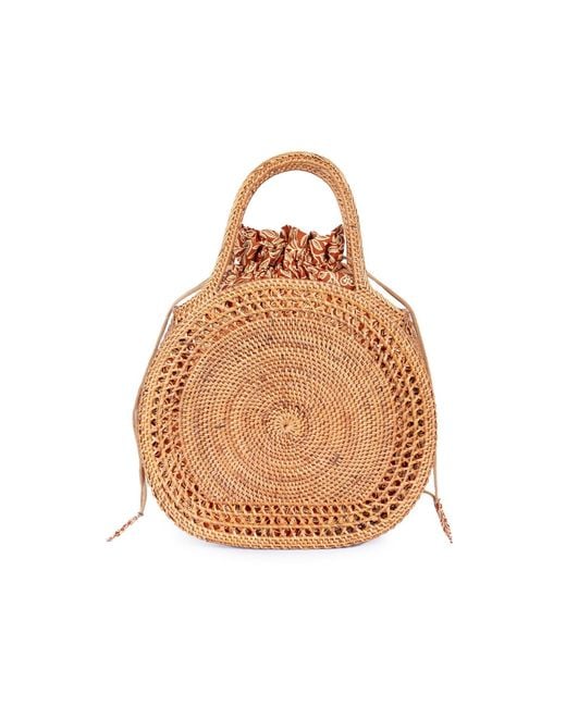 Jelavu Brown Sydney Raffia Satchel Bag