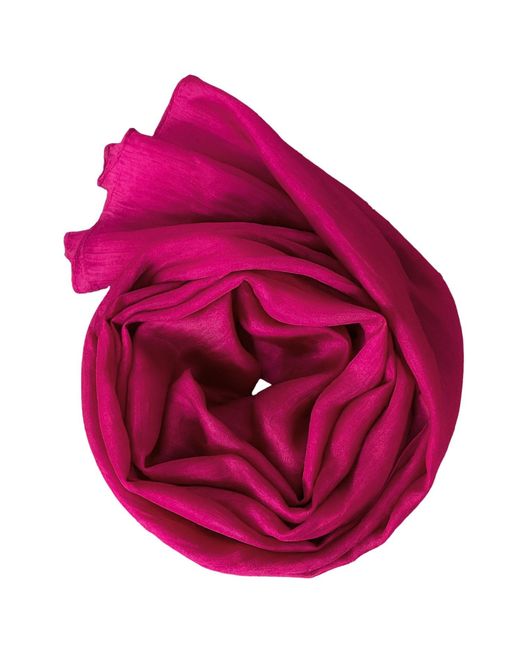 Silk and Bears Pink Handwoven Mulberry Silk Scarf – Deep Fuchsia – Lightweight & Sheer