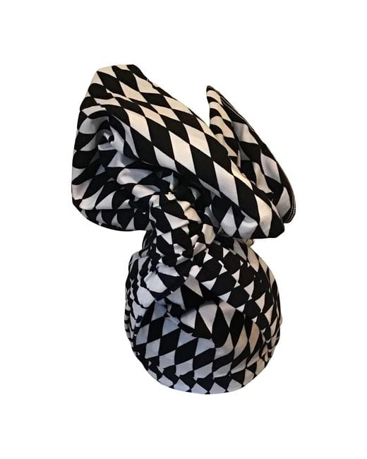 Romer Millinery Black Twisturban Turban & Diamond Pattern