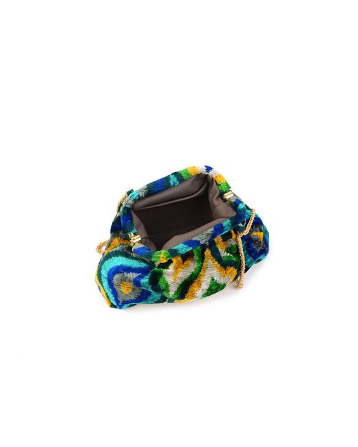 SJW BAGS LONDON Blue Victoria Ikat Mini Pouch Bag