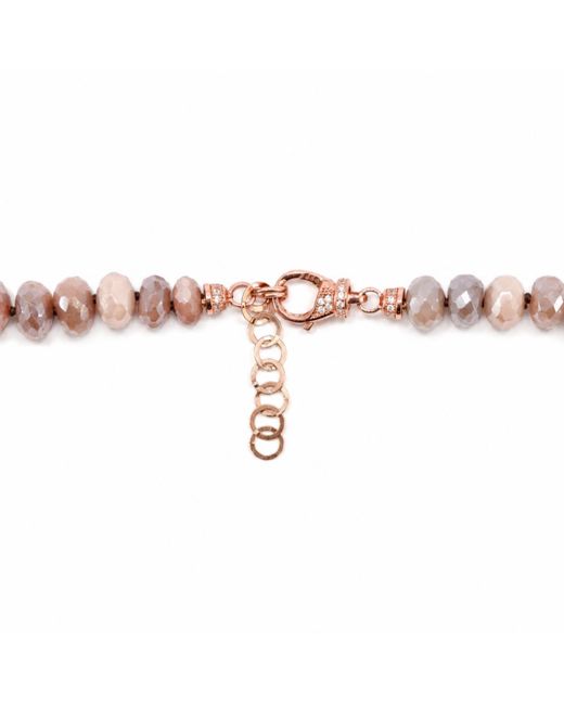 Mineralgems•Studio Pink Neutrals Peach Moonstone Necklace