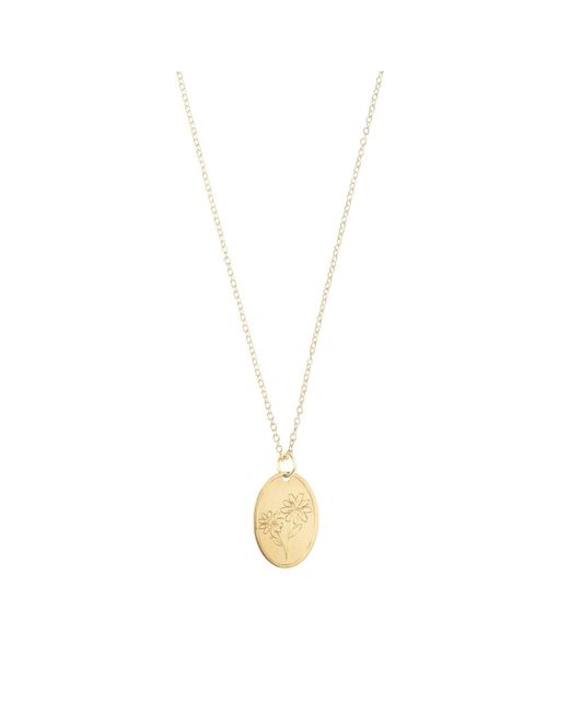 Becket + Quill Metallic Flower Charm Necklace- Daisy