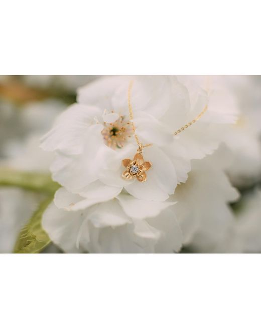 Lee Renee Metallic Cherry Blossom Diamond Necklace –