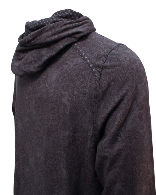 Lords of Harlech Blue Horace Paisley Swirl Hoodie In Black for men