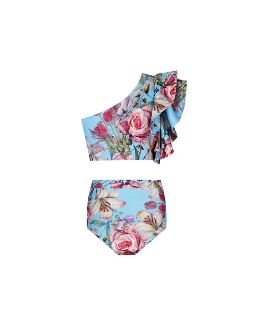 Nur Karaata Blue Begonia Blu Bikini Set