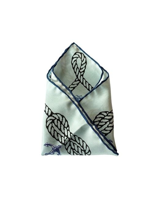 Ralufineart Green Silk Pocket Square Nautical Chic for men