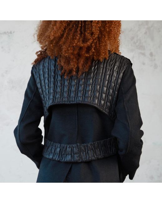 Mirimalist Black Slit Wool Coat