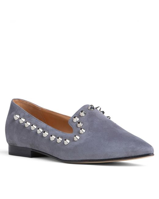 Beautiisoles by Robyn Shreiber Made in Italy Blue Celeste Suede Flat Loafer Comfortable And Classy
