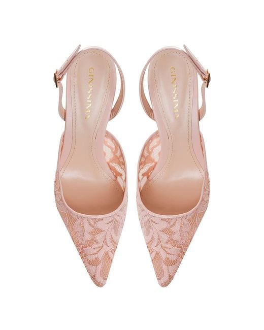 Ginissima Pink Ines Lace Slingbacks