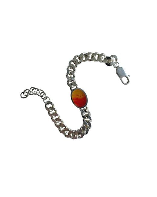 Fi Collection Metallic Sterling Carnelian Bracelet for men