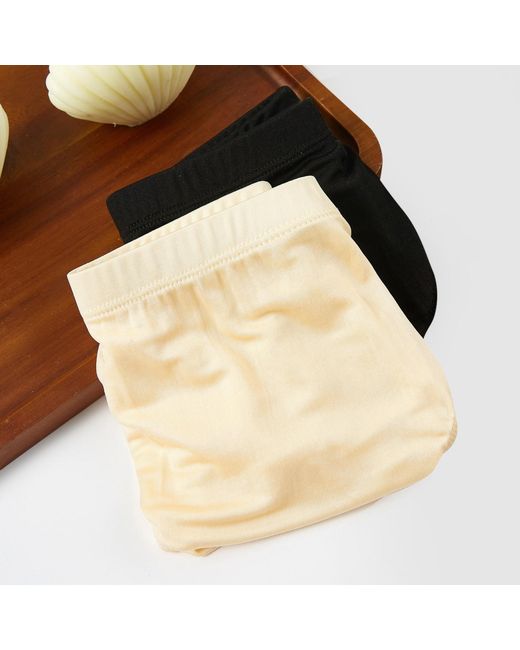 Soft Strokes Silk Natural Set Of Two Knitted Silk Mid Rise French Cut Pantie Shimmer Collection